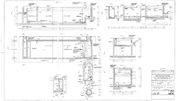 Technical drawing of a flood detention basin.